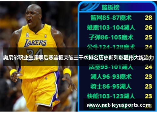 奥尼尔职业生涯季后赛篮板突破三千次排名历史前列彰显伟大统治力 奥尼尔职业生涯季后赛篮板突破三千次排名历史前列彰显伟大统治力