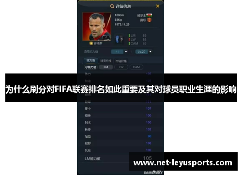 为什么刷分对FIFA联赛排名如此重要及其对球员职业生涯的影响 为什么刷分对FIFA联赛排名如此重要及其对球员职业生涯的影响