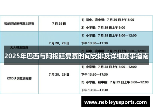 2025年巴西与阿根廷复赛时间安排及详细赛事指南 2025年巴西与阿根廷复赛时间安排及详细赛事指南